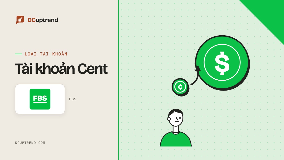 Banner đề mục: Tài khoản Cent, kèm logo FBS