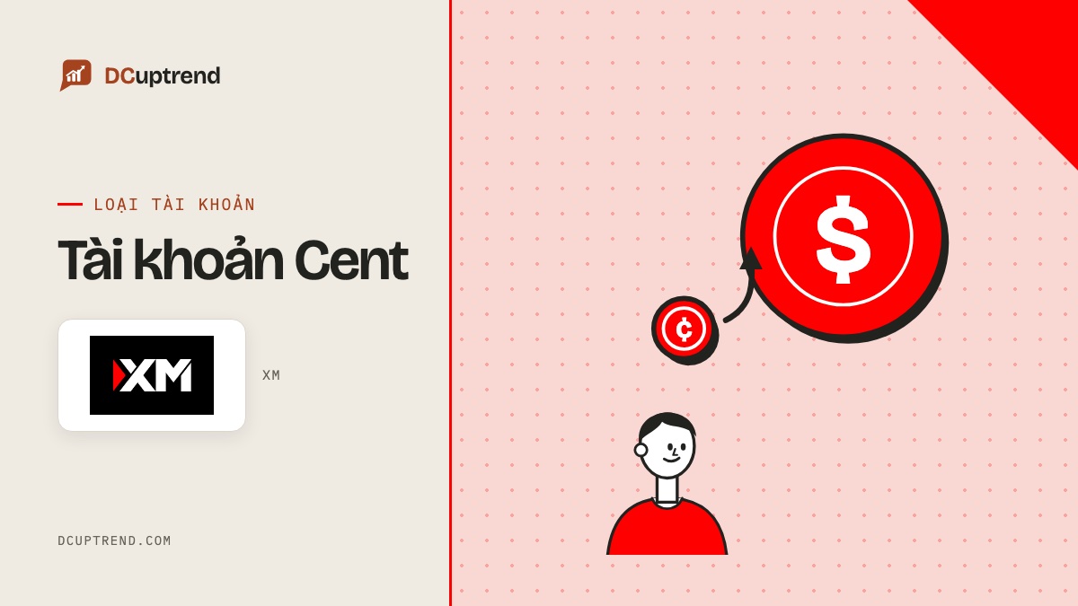 Banner đề mục: Tài khoản Cent, kèm logo XM