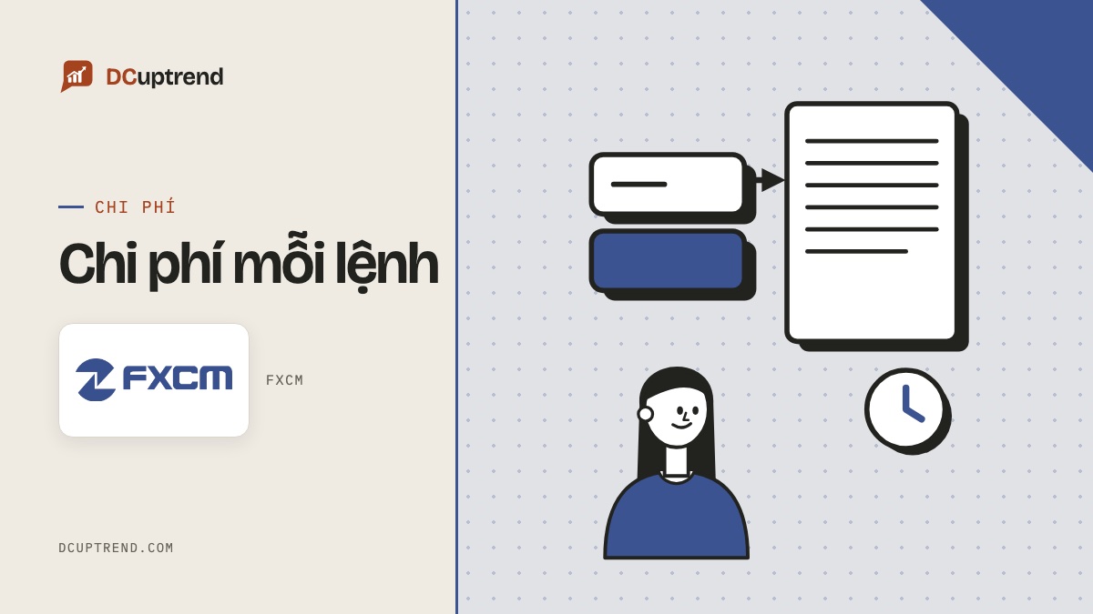 Banner đề mục: Chi phí mỗi lệnh, kèm logo FXCM