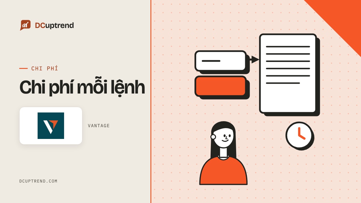 Banner đề mục: Chi phí mỗi lệnh, kèm logo Vantage
