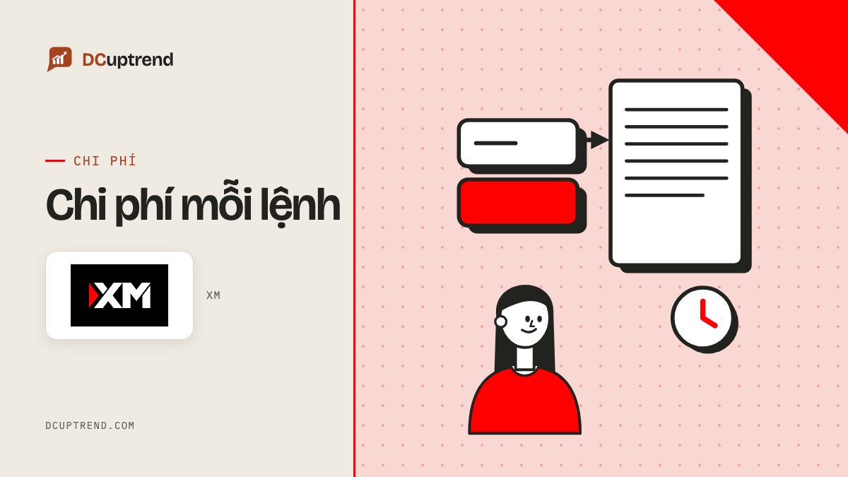 Banner đề mục: Chi phí mỗi lệnh, kèm logo XM