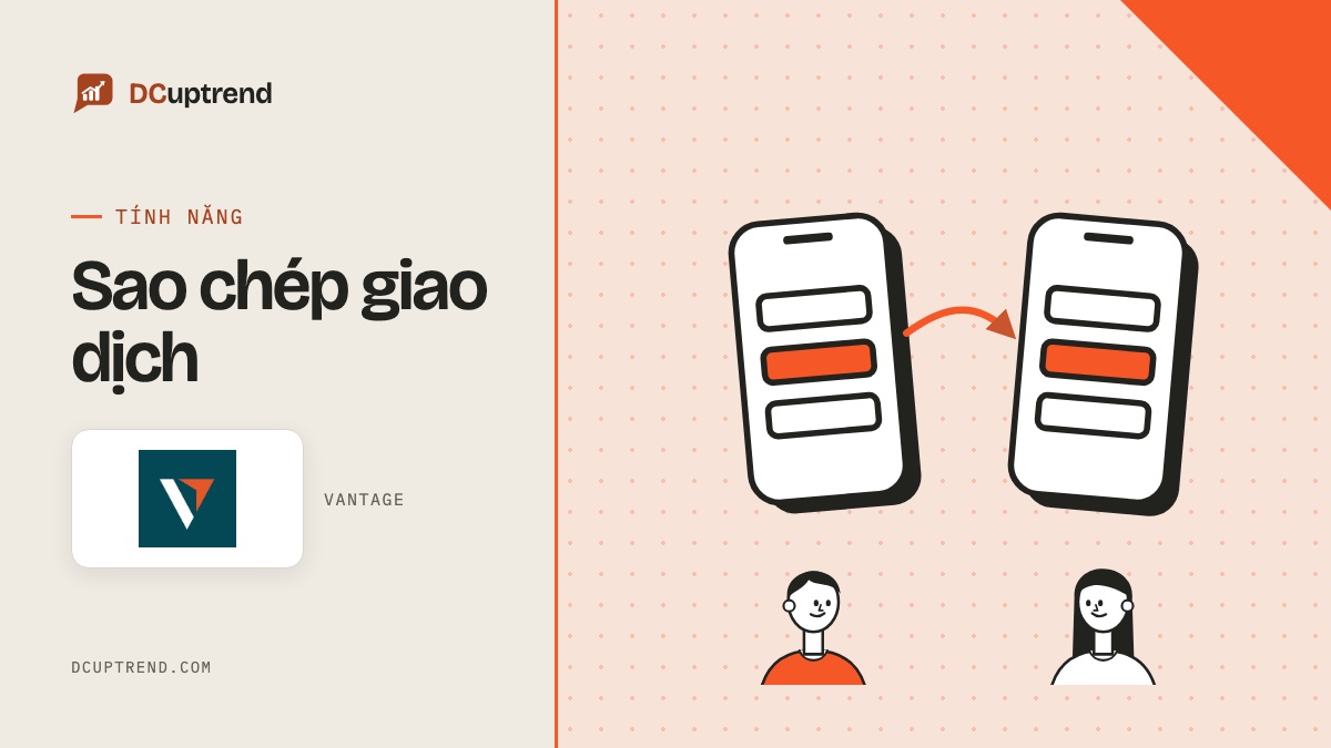 Banner đề mục: Sao chép giao dịch, kèm logo Vantage