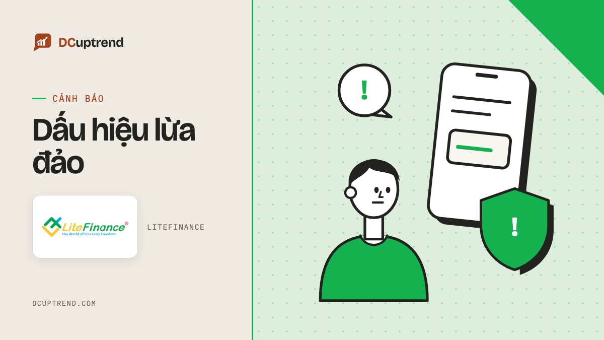 Banner đề mục: Dấu hiệu lừa đảo, kèm logo LiteFinance