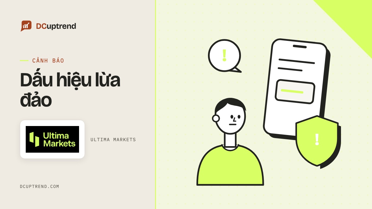 Banner đề mục: Dấu hiệu lừa đảo, kèm logo Ultima Markets