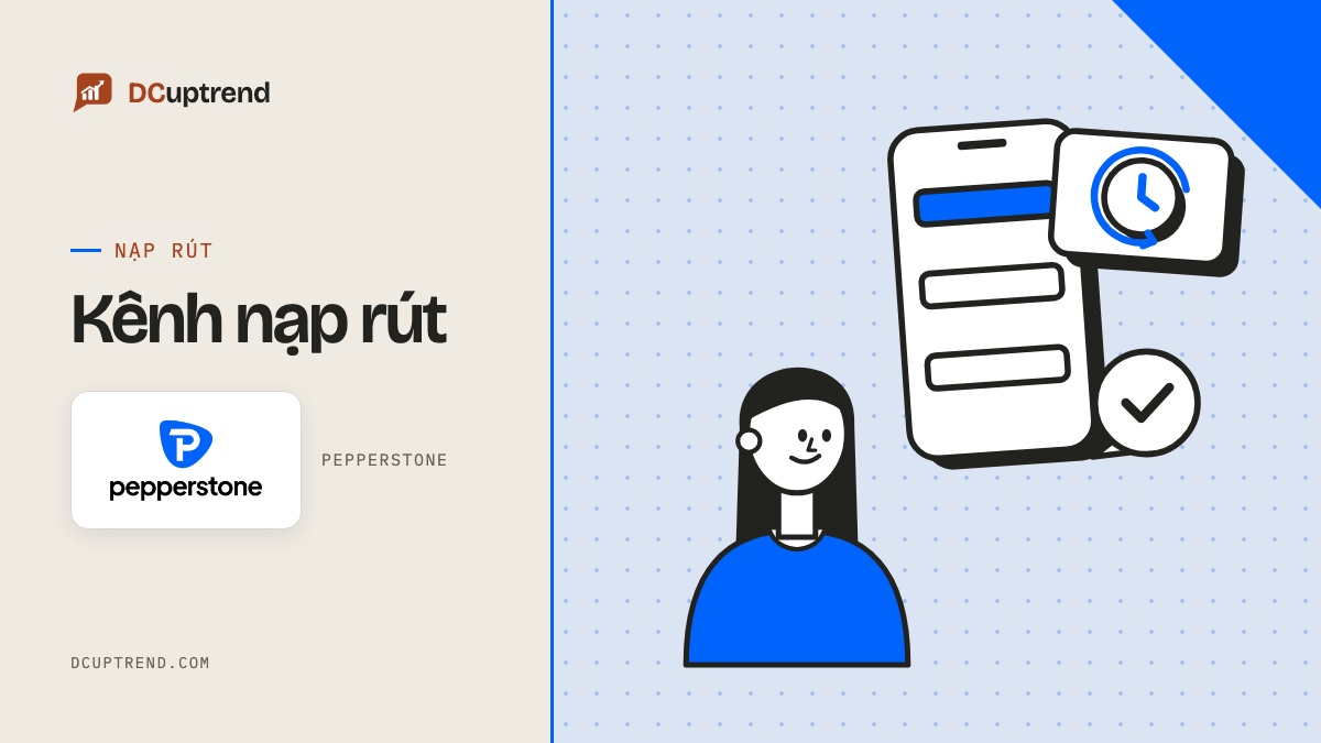 Banner đề mục: Kênh nạp rút, kèm logo Pepperstone