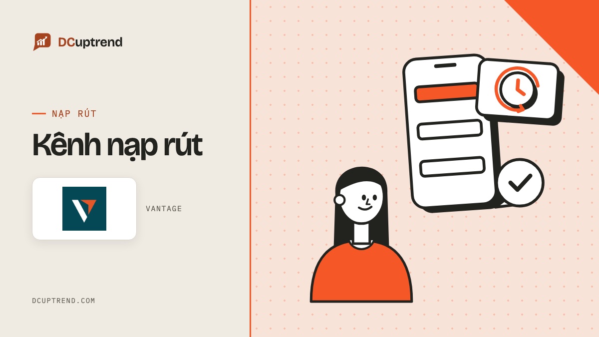 Banner đề mục: Kênh nạp rút, kèm logo Vantage