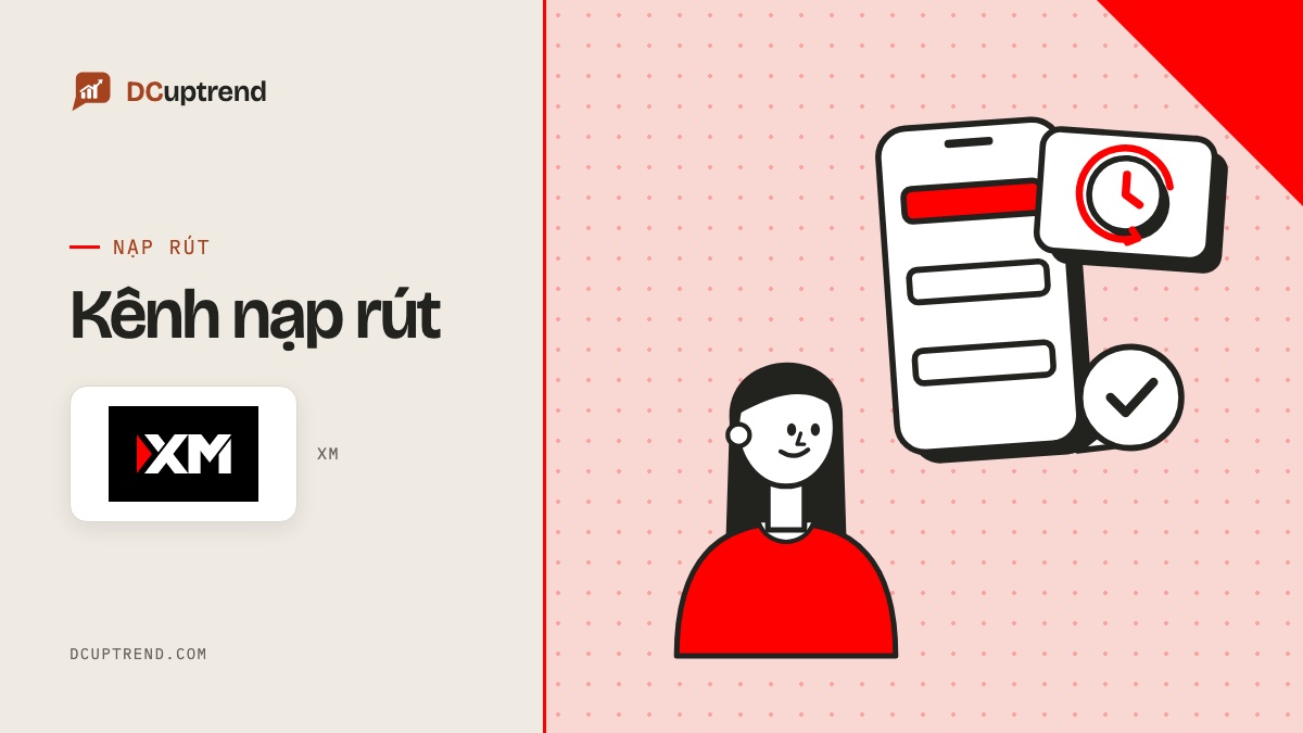 Banner đề mục: Kênh nạp rút, kèm logo XM